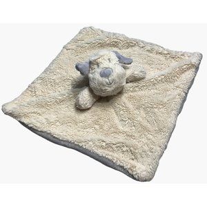 K Luxe Kelly Toy Puppy Lovey Dog Rattle Security Blanket Tan Gray 14.5" x 14.5"